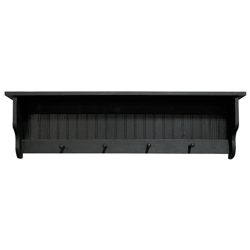 Black Pine Shelf with Pegs G95468