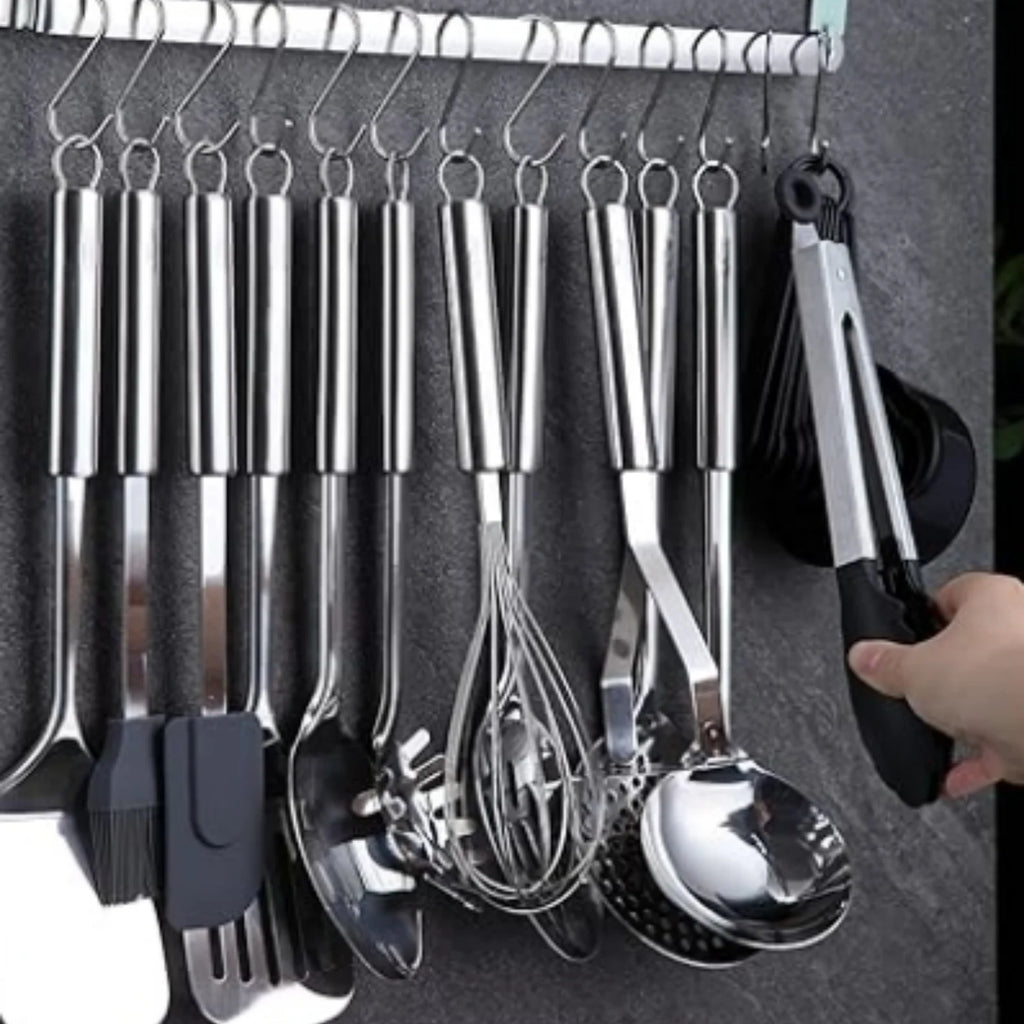 38 Piece Stainless Steel Kitchen Utensil Set with Utensil Holder Rack P36121
