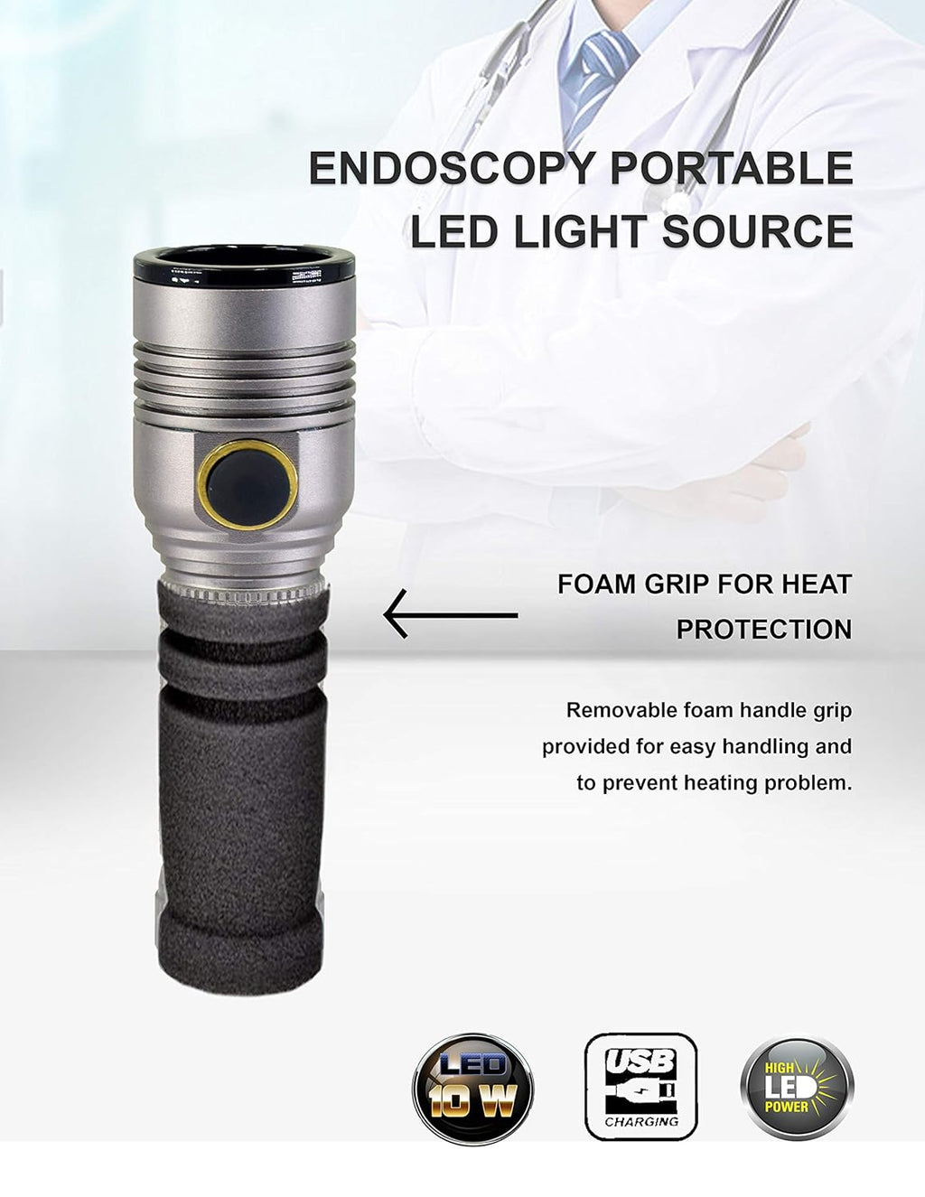Portable Rigid ENT Cold LED Light Source 10 Watt P829