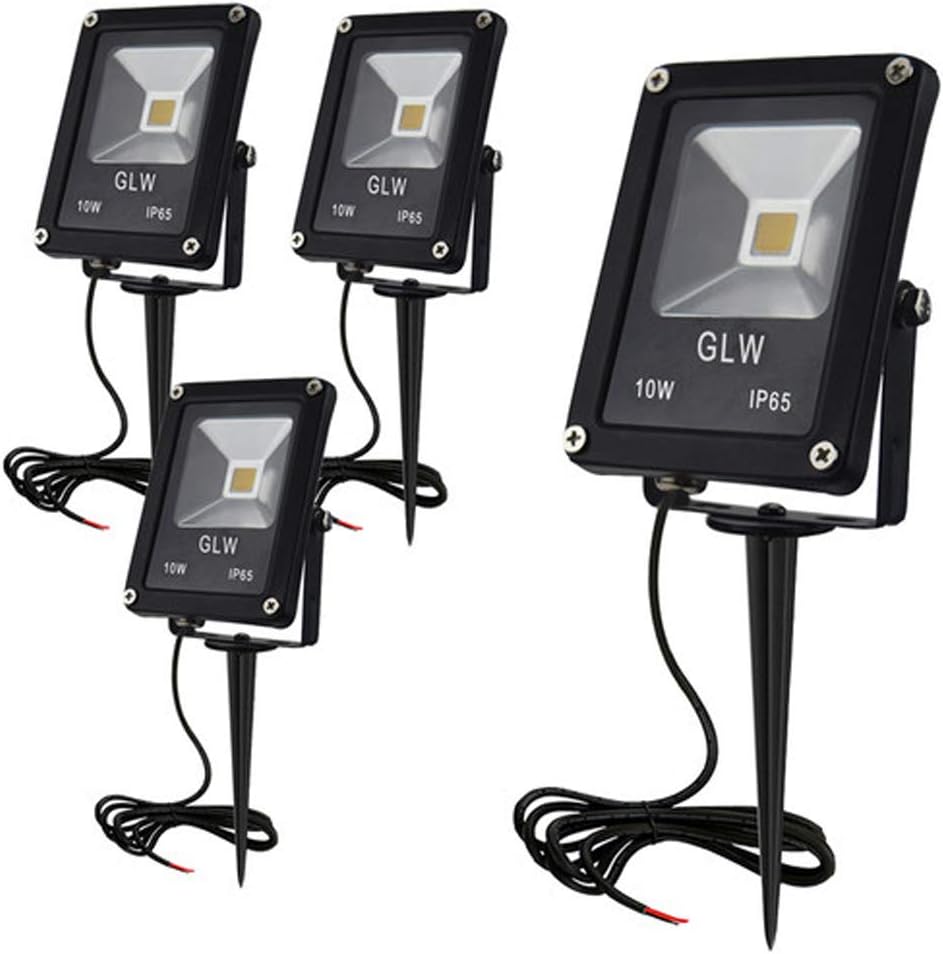 10W LED Landscape Lights 12V Low Voltage Outdoor Spotlights Warm White 3000K IP65 Waterproof 4 Pack C692795