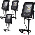 10W LED Landscape Lights 12V Low Voltage Outdoor Spotlights Warm White 3000K IP65 Waterproof 4 Pack C692795