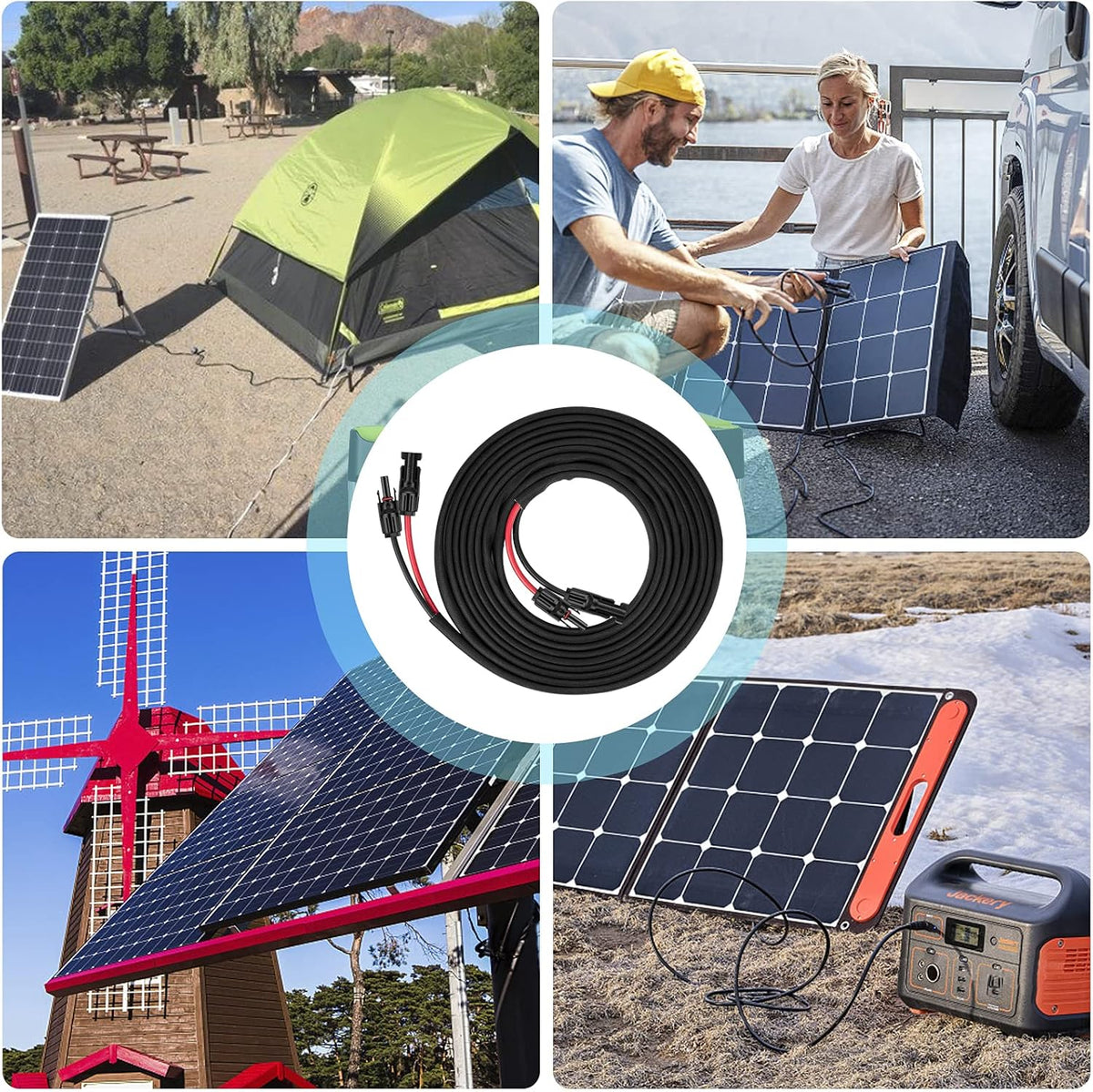 30Ft 10AWG Solar Panel Extension Cable with Female and Male Connector I118