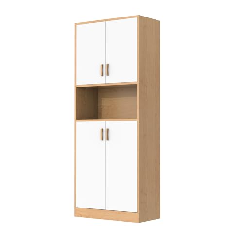 70" Tall Freestanding Wooden Kitchen Pantry Cabinet with Doors F551179