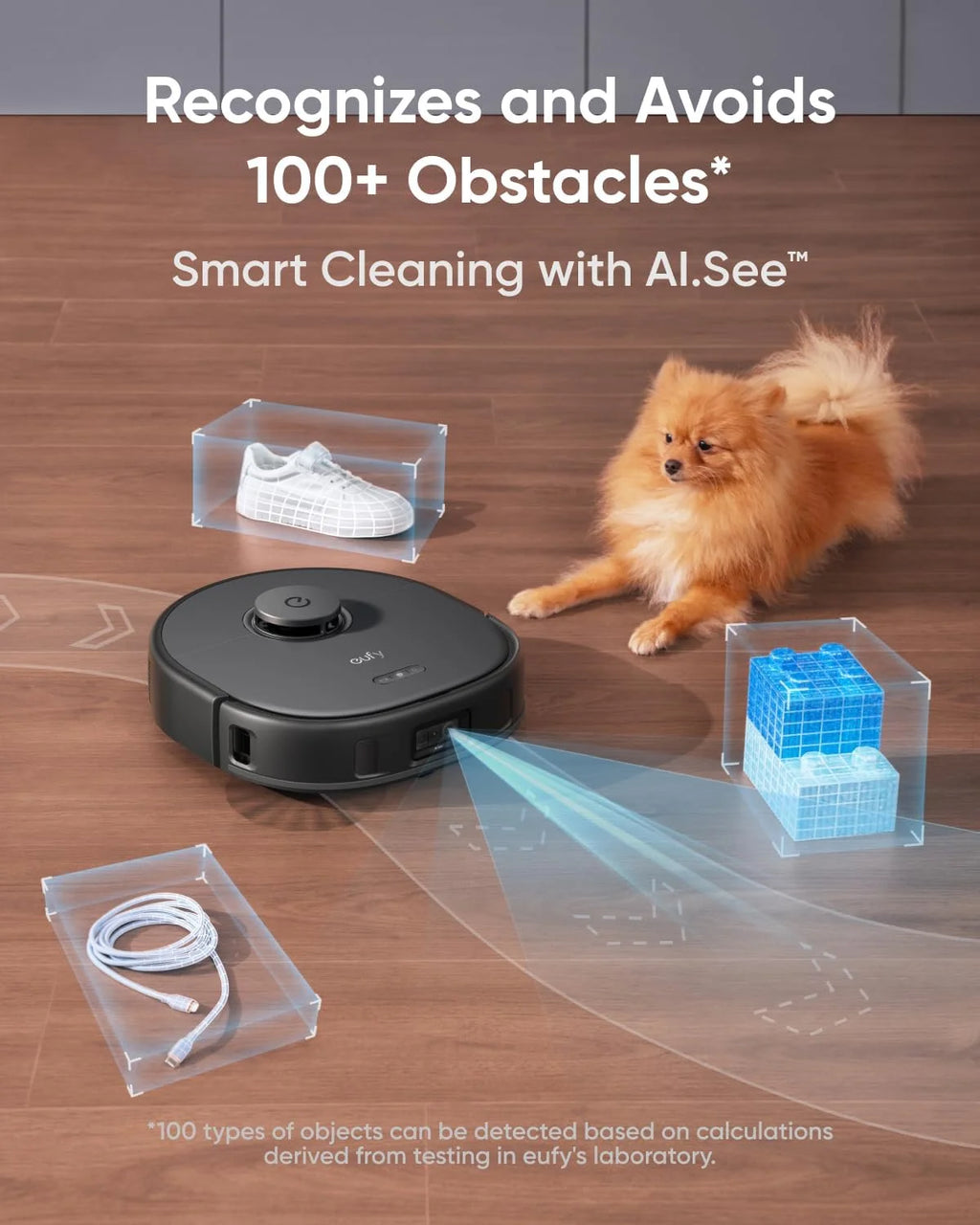 Robot Vacuum and Mop with 8,000 Pa Suction, Dual Mops with 12 mm Auto-Lift, AI Obstacle Avoidance V80170