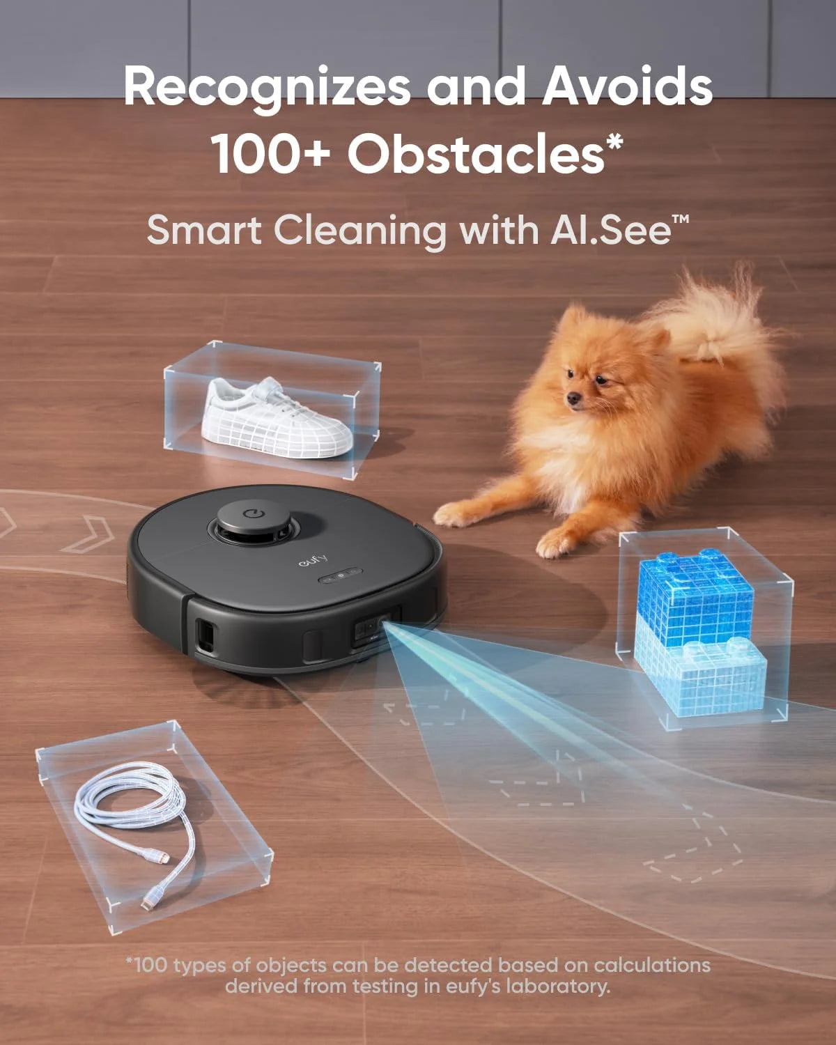 Robot Vacuum and Mop with 8,000 Pa Suction, Dual Mops with 12 mm Auto-Lift, AI Obstacle Avoidance V80170