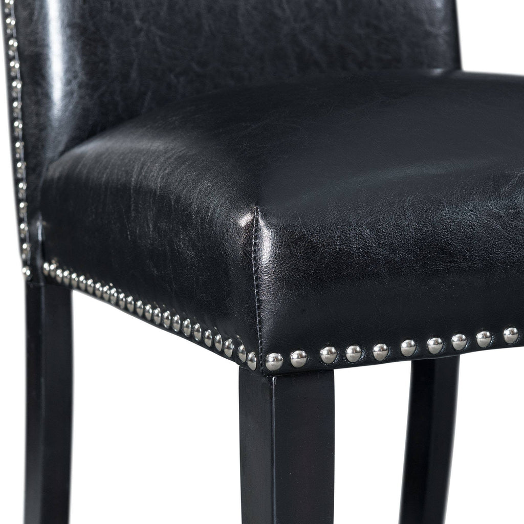 Black Faux Leather Side Chair Set V884