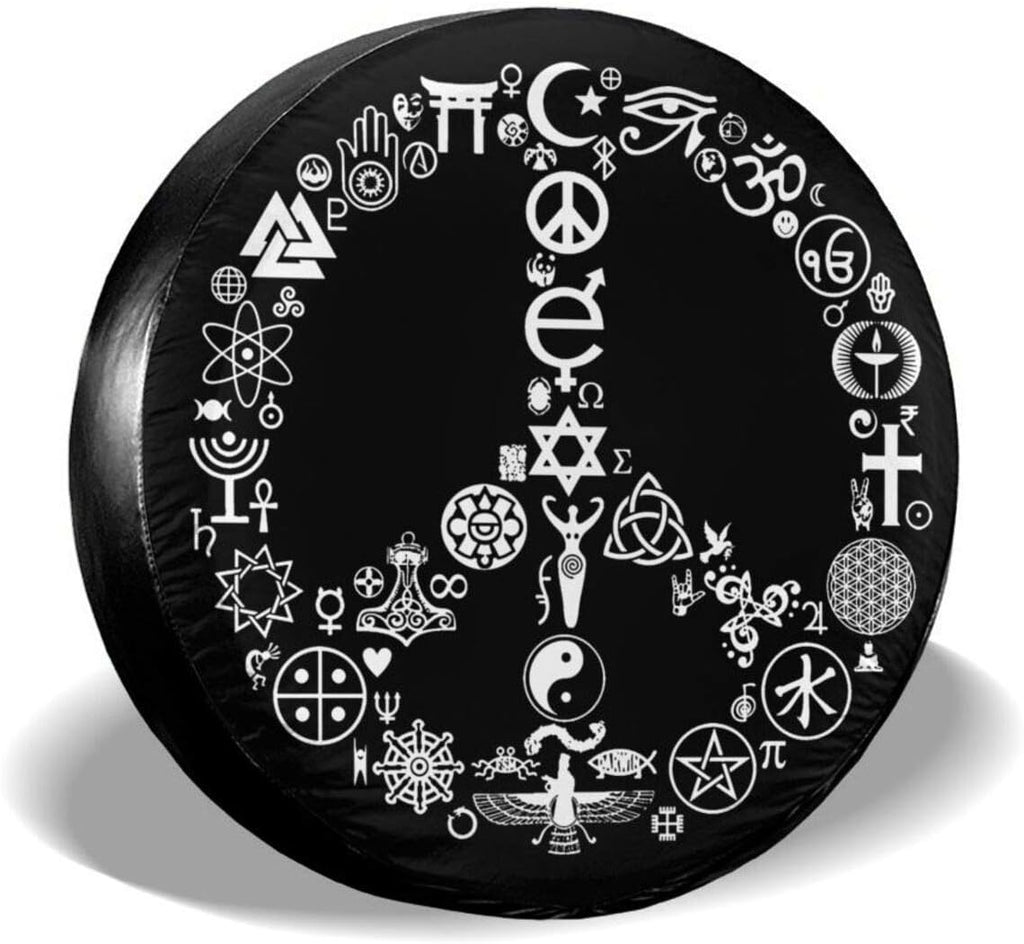 Peace Sign Waterproof Wheel Tire Covers Pack of 2 G677841