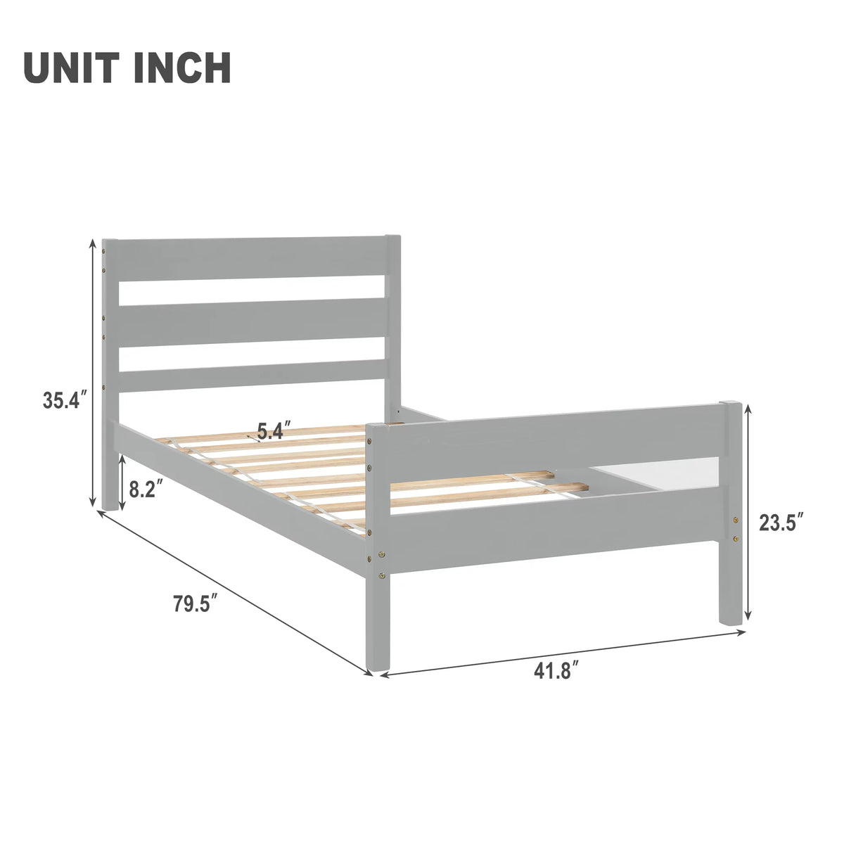 Twin Bed with Headboard and Footboard Z802