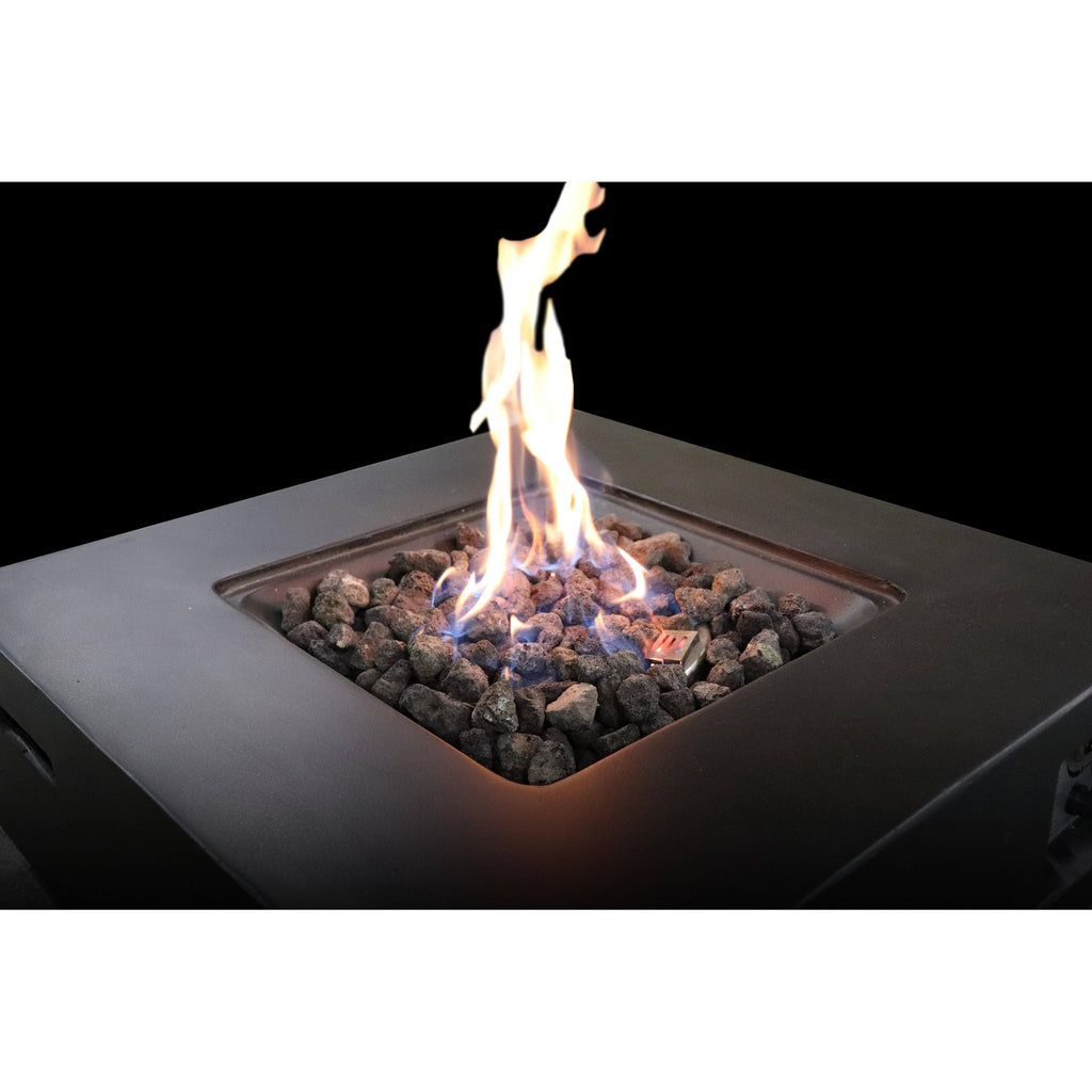 Charcoal Finish Square Fire Pit with Protective Lid V309