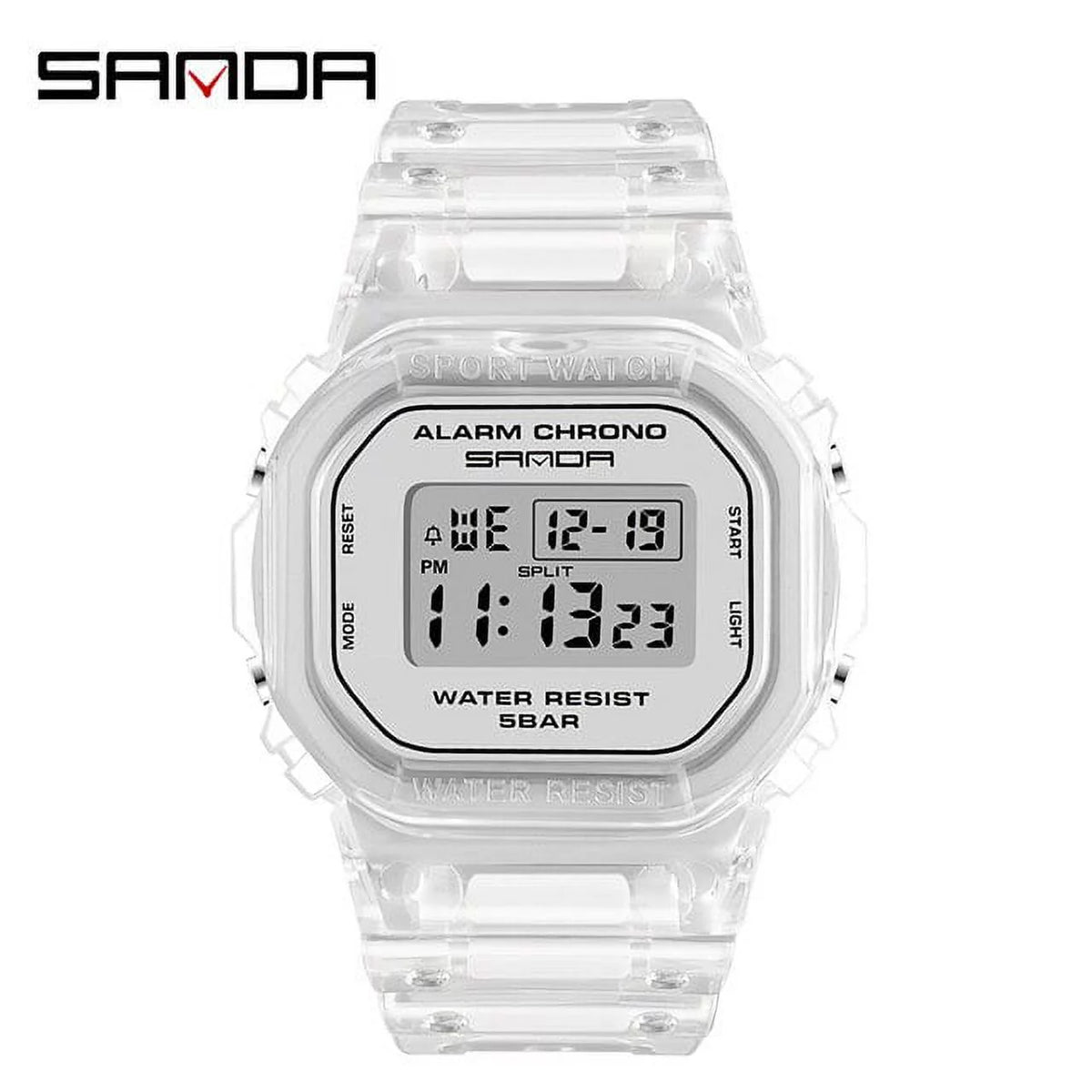 Transparent Strap LED Digital Sport Watch M607
