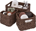 Caramel Orange Wicker Basket Set with Handles, 3-Pack D256514