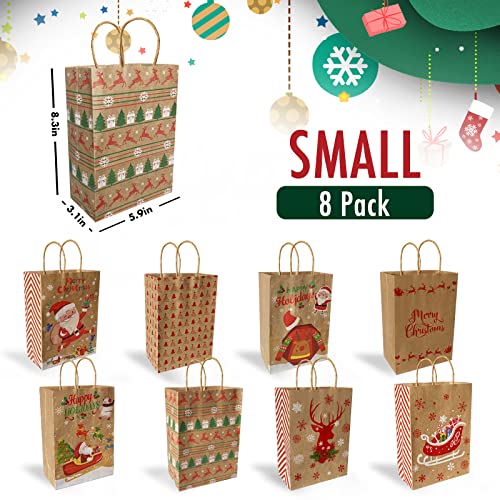 24 Pack Assorted Sizes Kraft Paper Bags with Handles and 50 Tags C48045