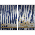 Blue Verticals Diptych - 48 x 36 Z3792