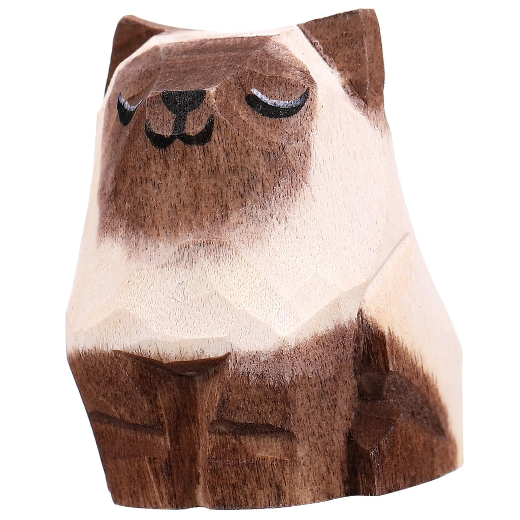 Desktop Wooden Cat Ornament B7452