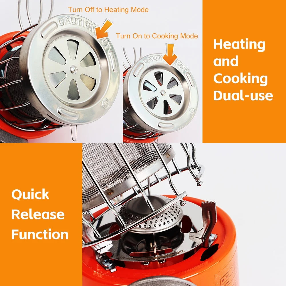 Compact 2000W Gas-Powered Heater & Stove J4913