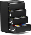 White 4 Drawer Metal Lateral File Cabinet with Lock P95860