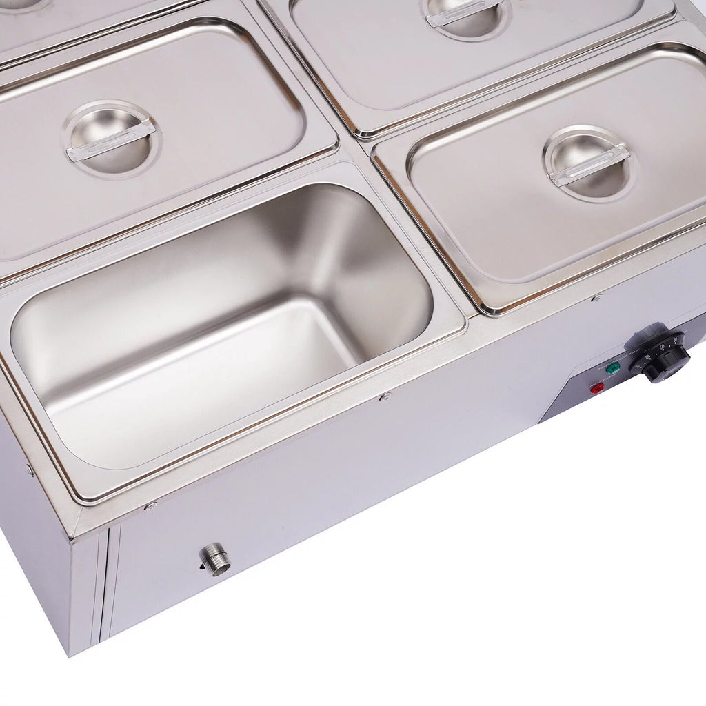 850W 6-Pan Electric Food Warmer with Lid D472