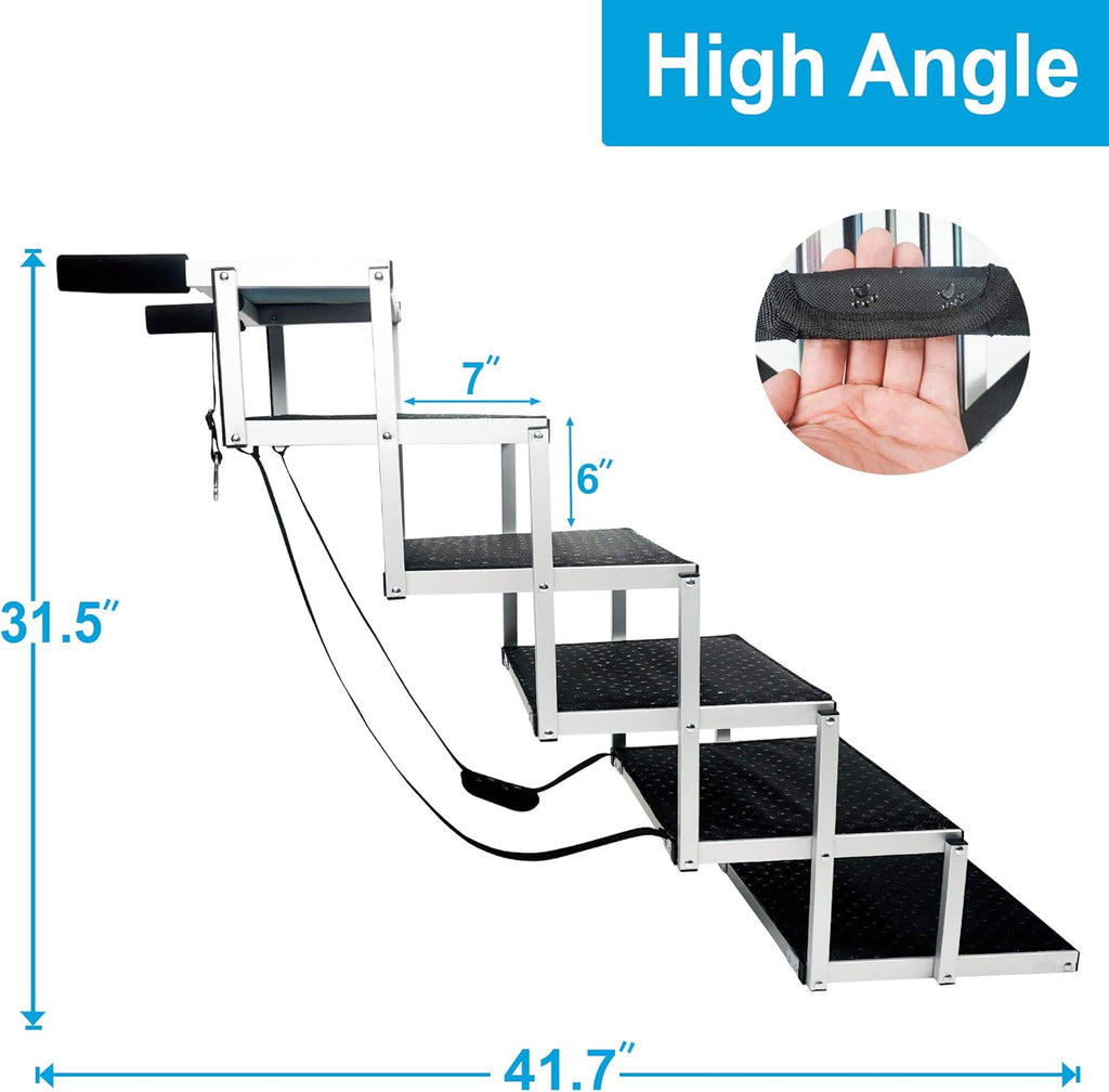 Lightweight Aluminum Foldable Pet Ladder Ramp with Nonslip Surface G327152