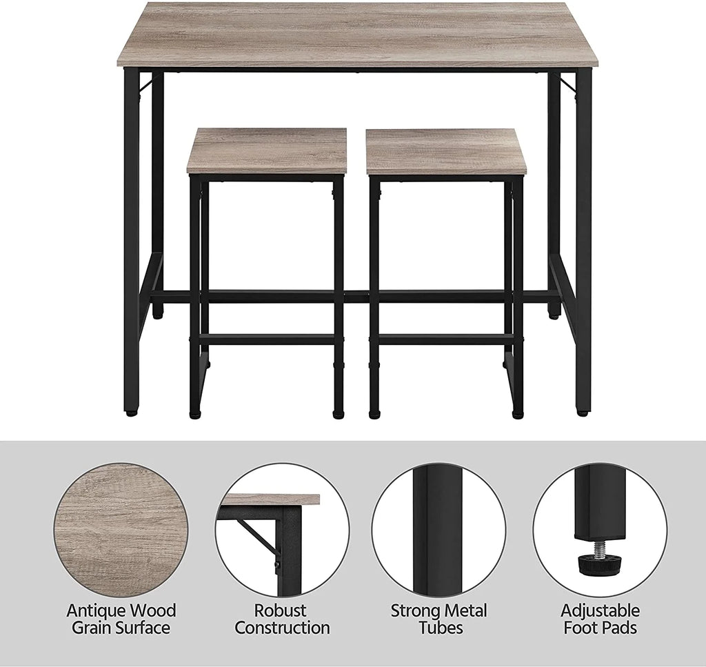 3 Piece Bar Table Set with 2 Bar Stools I417