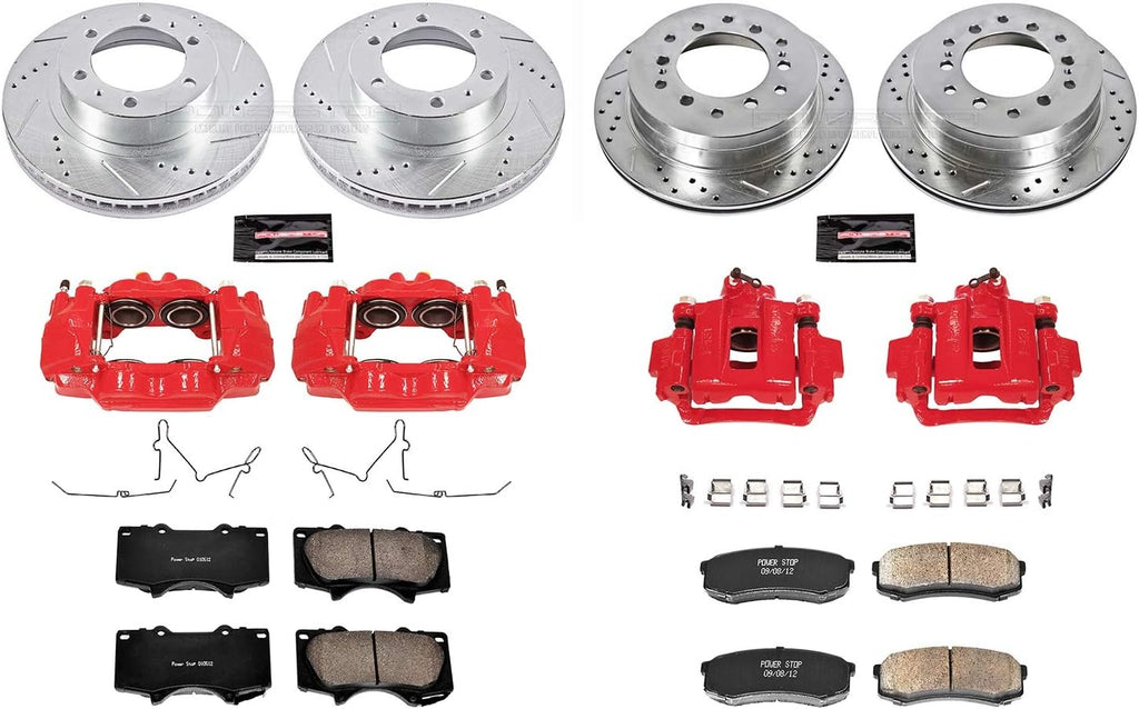 Front and Rear Brake Caliper Kit with Brake Rotors, Brake Pads, Brake Calipers U5761