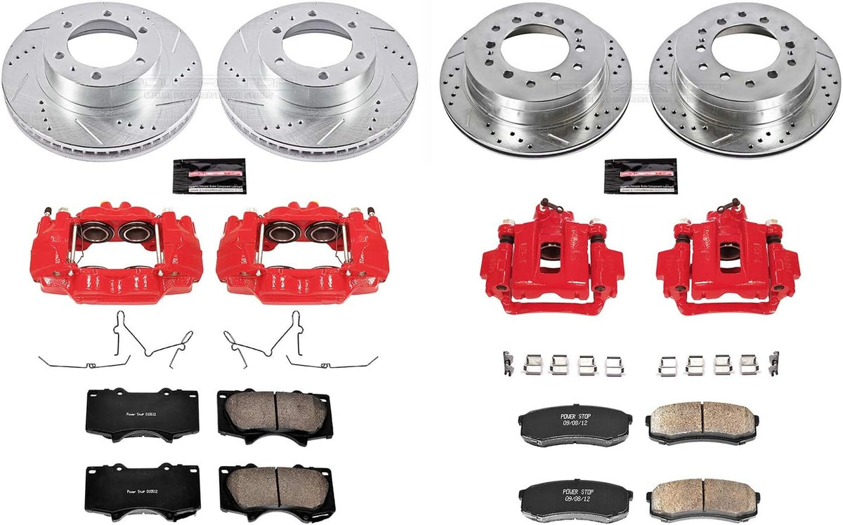 Front and Rear Brake Caliper Kit with Brake Rotors, Brake Pads, Brake Calipers U5761