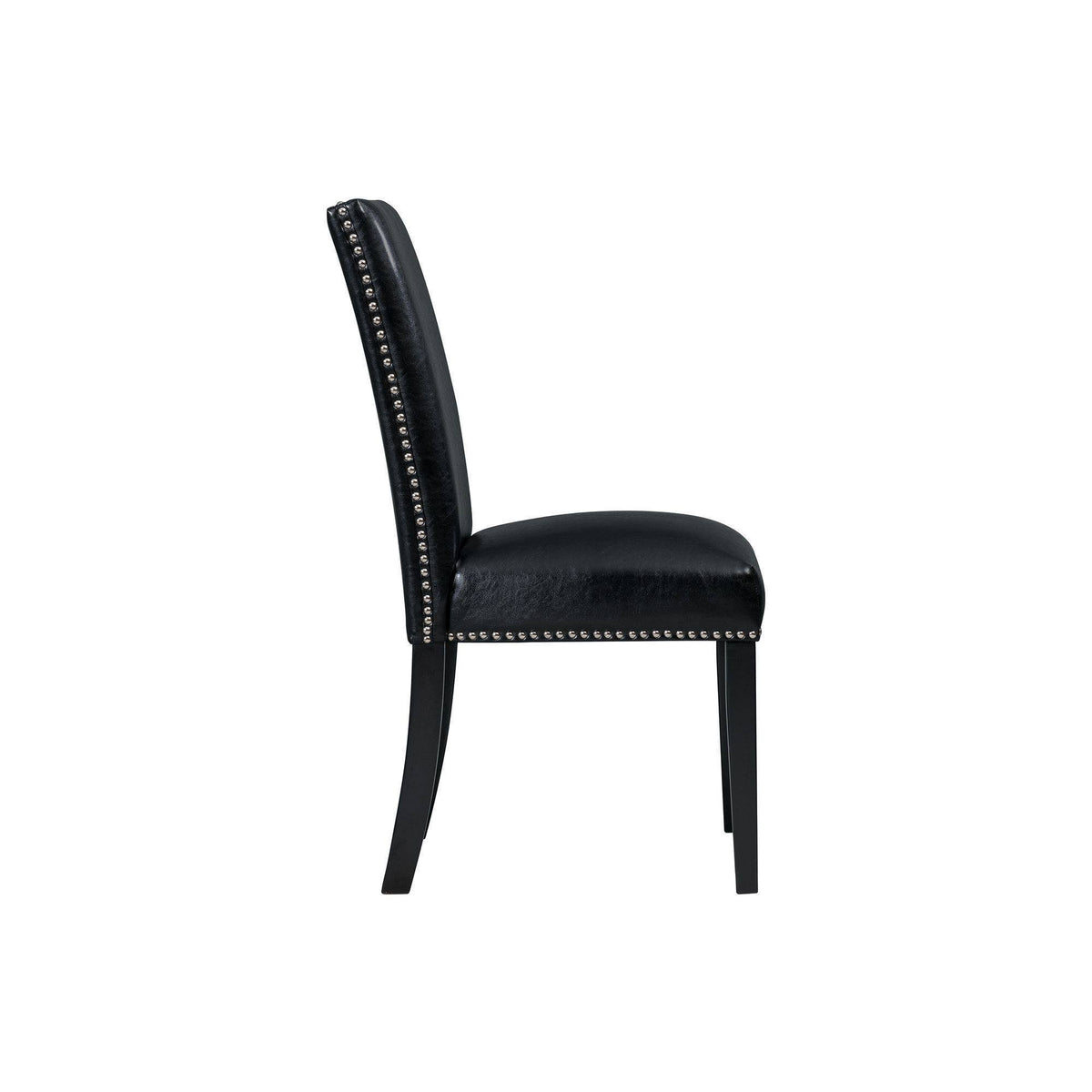 Black Faux Leather Side Chair Set V884