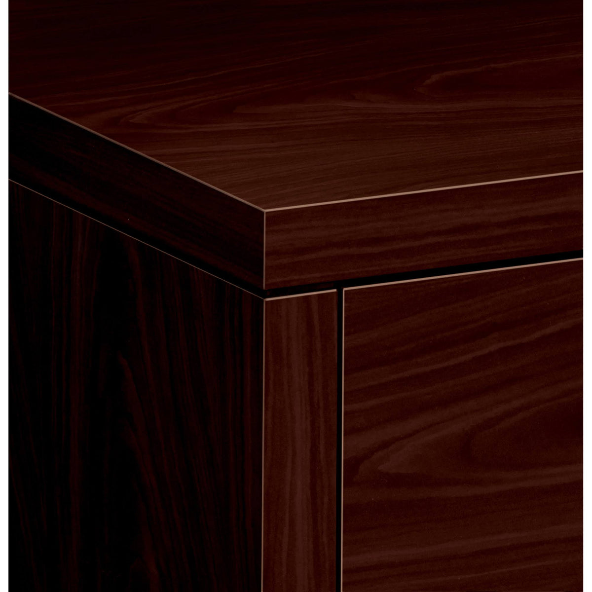 Mahogany 3/4-Height Right Pedestal Credenza Y6060