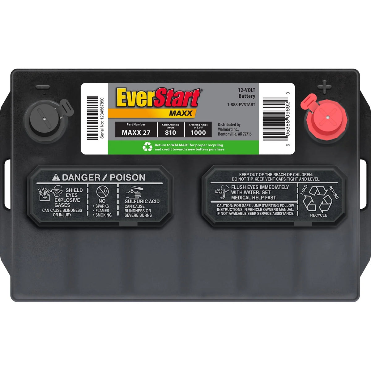 Lead Acid Automotive Battery Group Size 27 12 Volt 830 CCA X75013