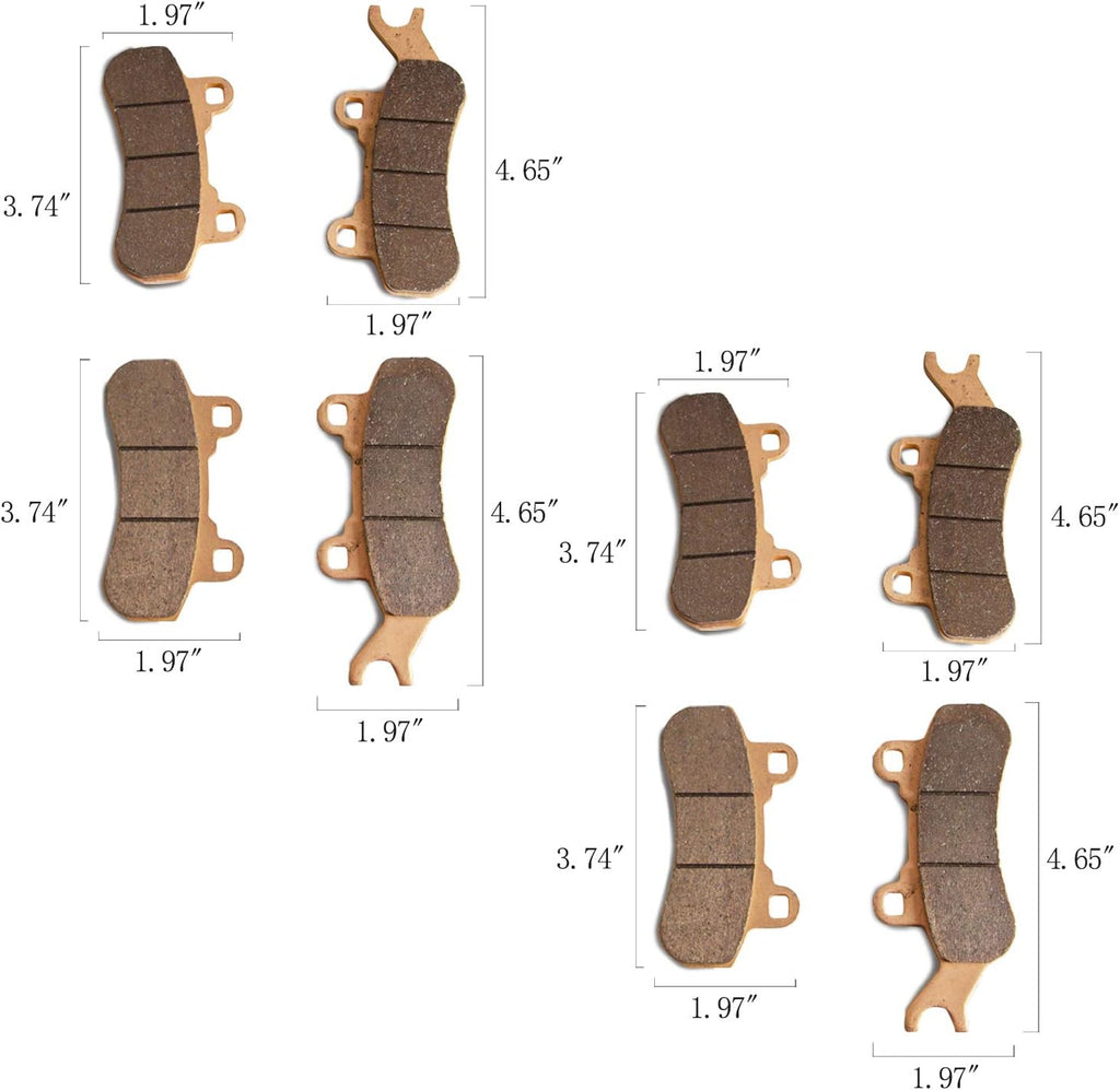 4 Sets Front and Rear Brake Pads Compatible with Can-Am Maverick X3 4x4 XRS, Sintered Metal Brake Pads Y1149