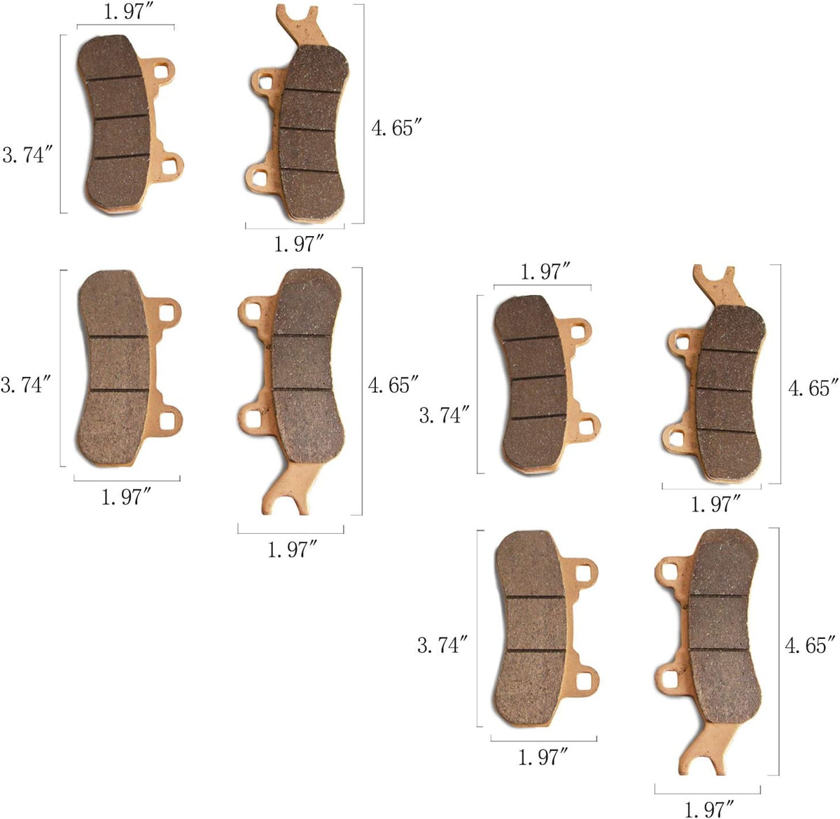 4 Sets Front and Rear Brake Pads Compatible with Can-Am Maverick X3 4x4 XRS, Sintered Metal Brake Pads Y1149