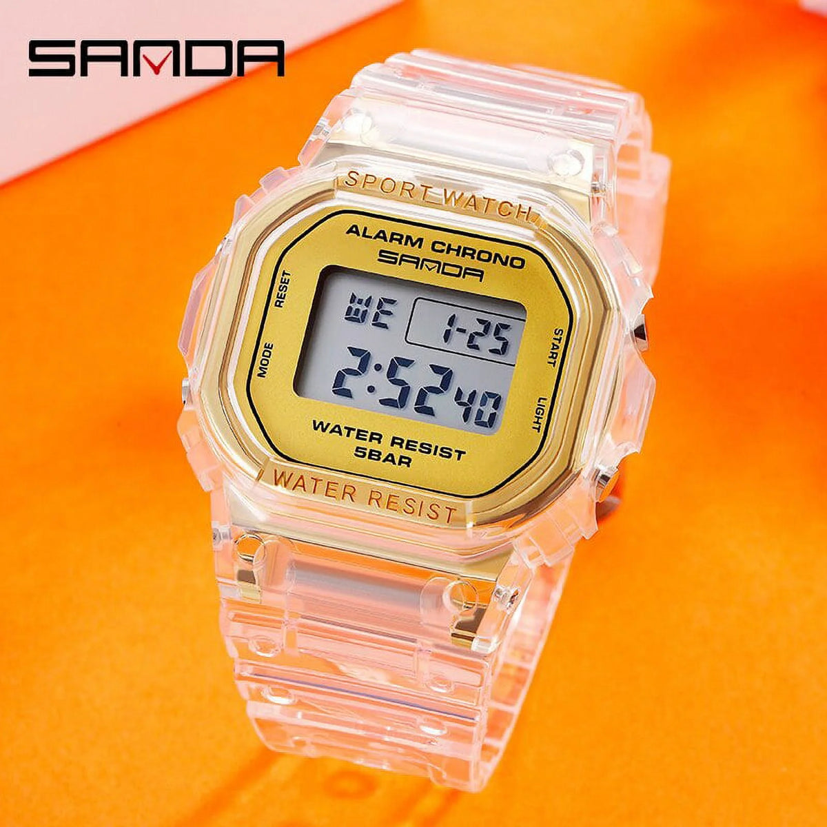 Transparent Strap LED Digital Sport Watch M607