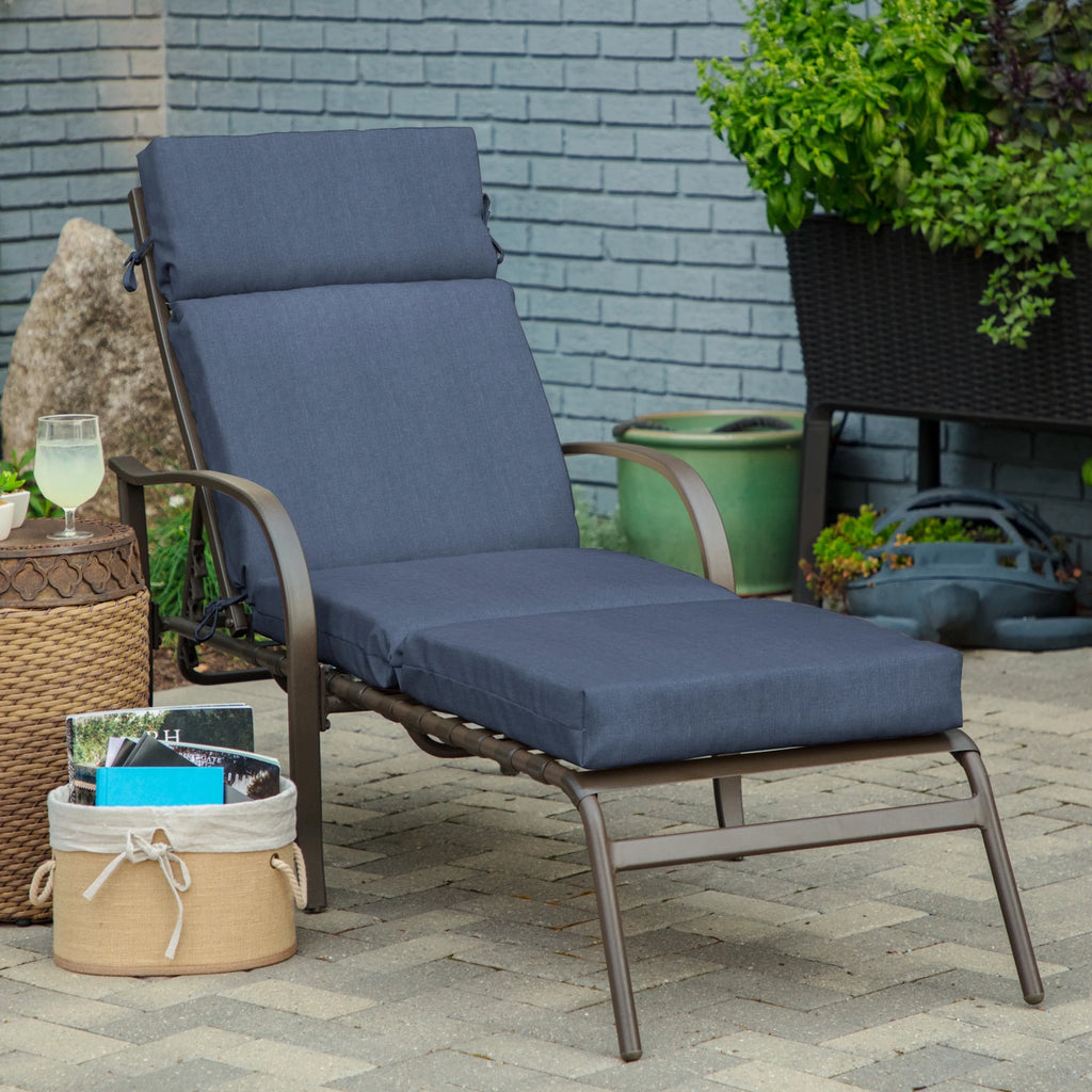 Indigo Blue Rectangle Chaise Lounge Cushion R154