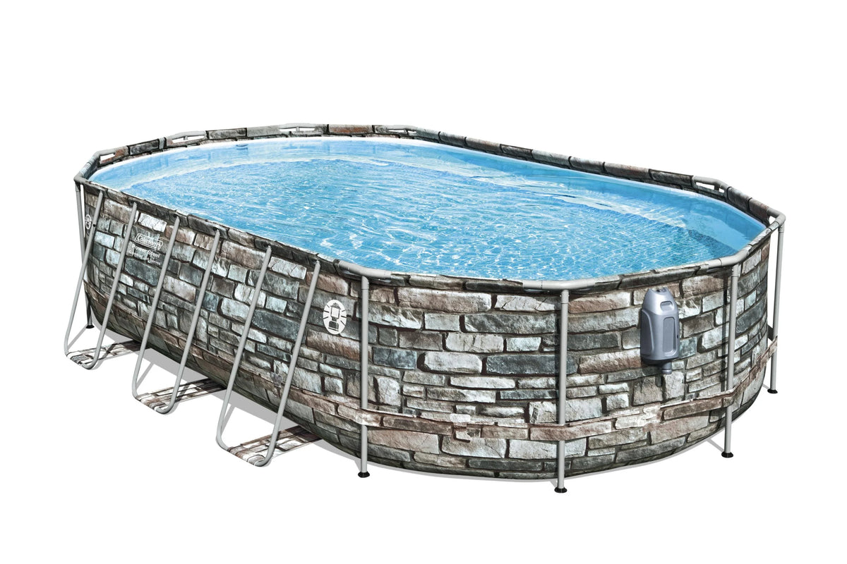 Coleman 20' Power Steel Comfort Jet Oval 48 Deep Metal Frame Above Ground Pool D3089