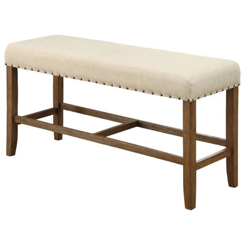 Beige Counter Height Dining Bench F4957