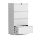 White 4-Drawer Lateral Filing Cabinet A3777