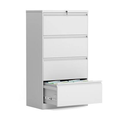 White 4-Drawer Lateral Filing Cabinet A3777
