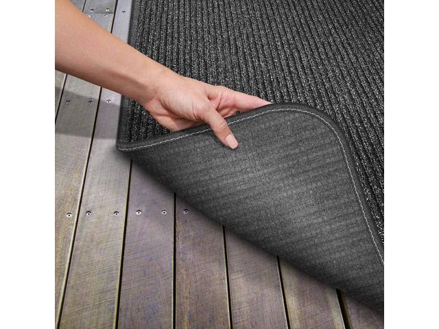Charcoal Black Skid-Resistant Carpet Runner M19254