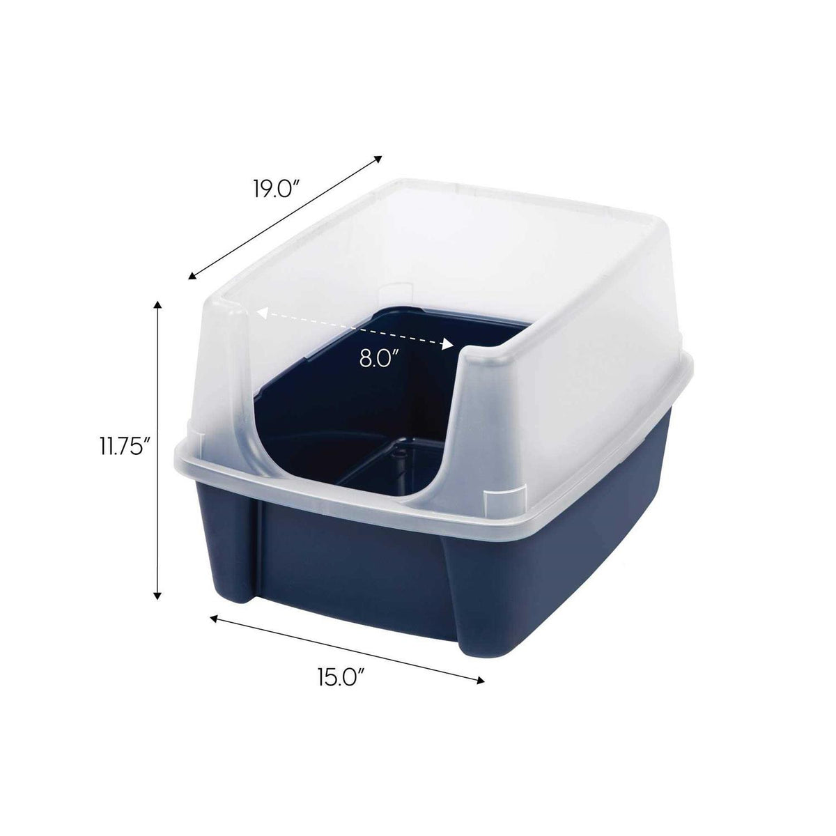 Open Top Cat Litter Box with Shield and Scoop K957