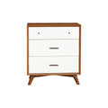 Wooden Chest with Three Drawers Brown and White P583