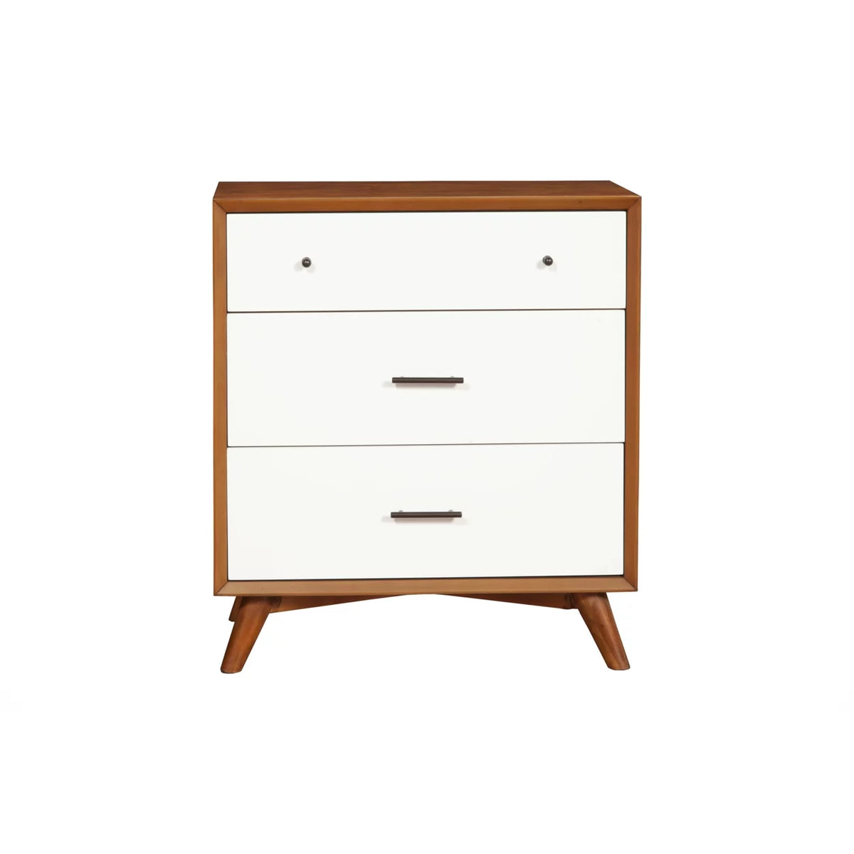 Wooden Chest with Three Drawers Brown and White P583