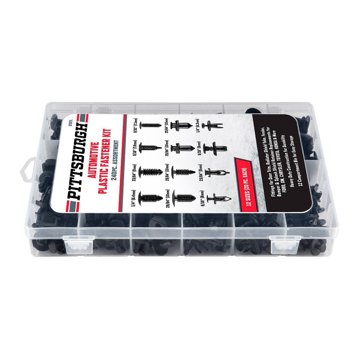 Automotive Plastic Fastener Kit, 240-Piece K562265