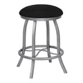 26x22 Counter Height Metal Backless Swivel Barstool in Dillon Black Faux Leather Z491941