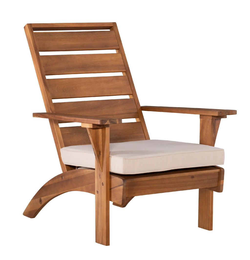 Brown Acacia Wood Patio Chair with Cushion O15101