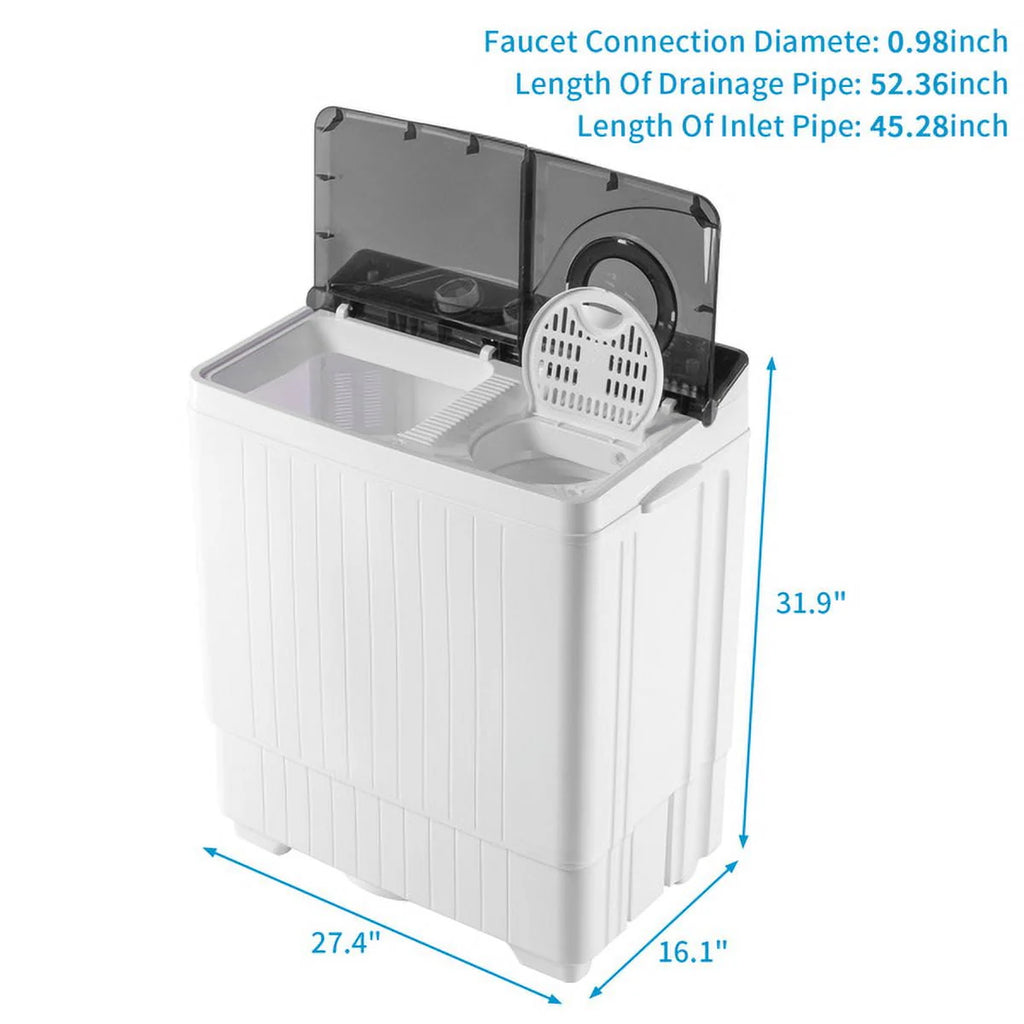 Portable Twin Tub Washing Machine 18Lbs Washer 8Lbs Spinner A440