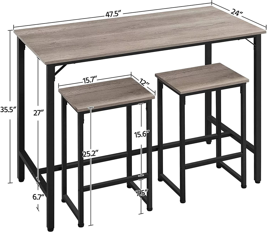 3 Piece Bar Table Set with 2 Bar Stools I417