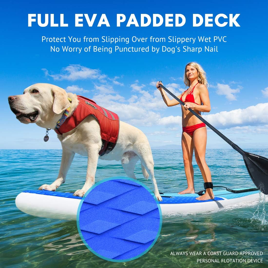 Inflatable Stand Up Paddle Board 6" Thick 11 FT Kayak Convertible V3248