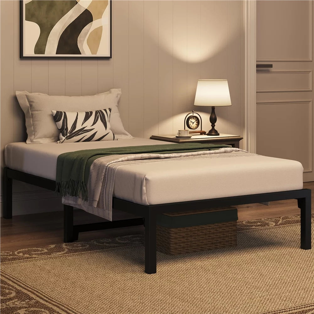 13" Twin Size Black Metal Bed Frame Y751964