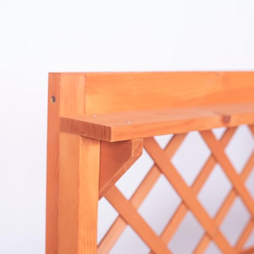 Outdoor Wooden Potting Bench with Metal Tabletop Y33596
