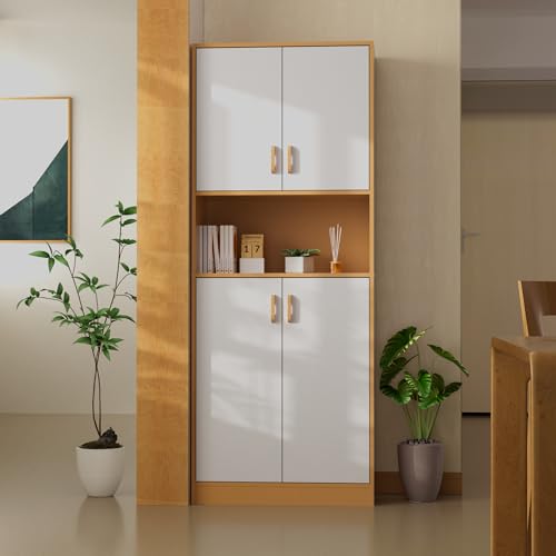 70" Tall Freestanding Wooden Kitchen Pantry Cabinet with Doors F551179