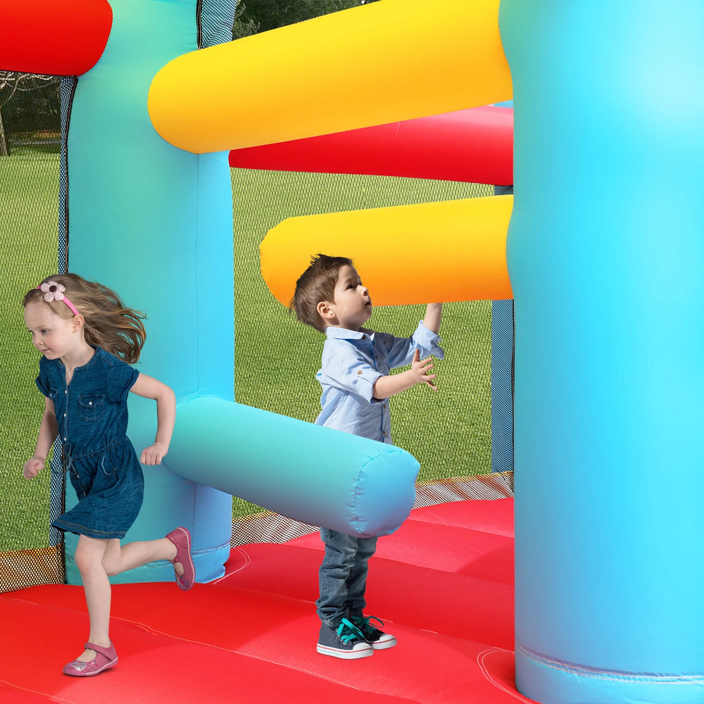 Inflatable Water Slide Bounce House with Splash Pool & Basketball Rim D959